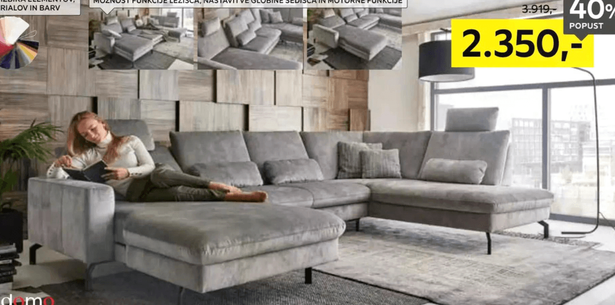 Sedežna garnitura Beldomo system - Akcija v trgovini Lesnina