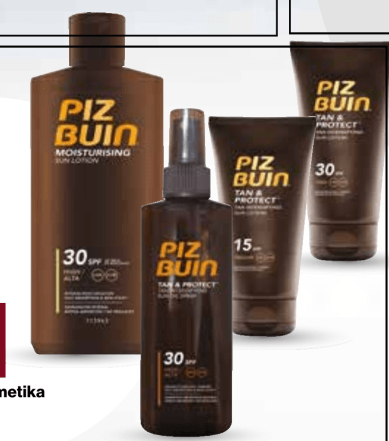 Soncna kozmetika Piz Buin - Akcija v trgovini Mercator