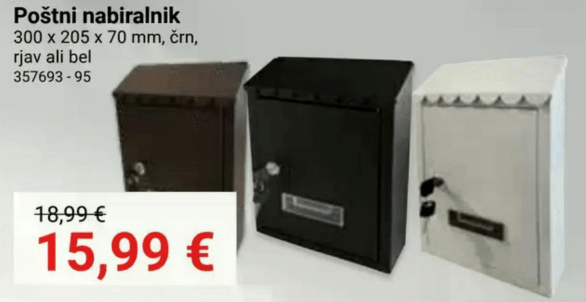 Poštni nabiralnik - Akcija v trgovini Pevex