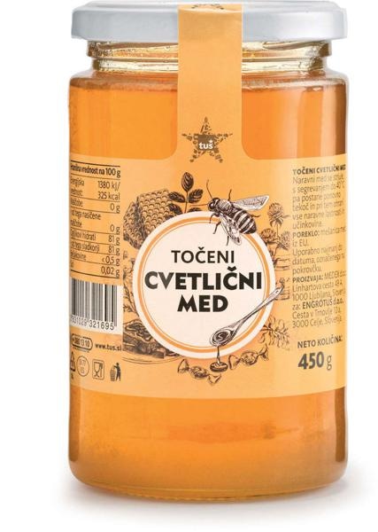 Točeni cvetlični med 450 g Tuš - Akcija v trgovini Tuš