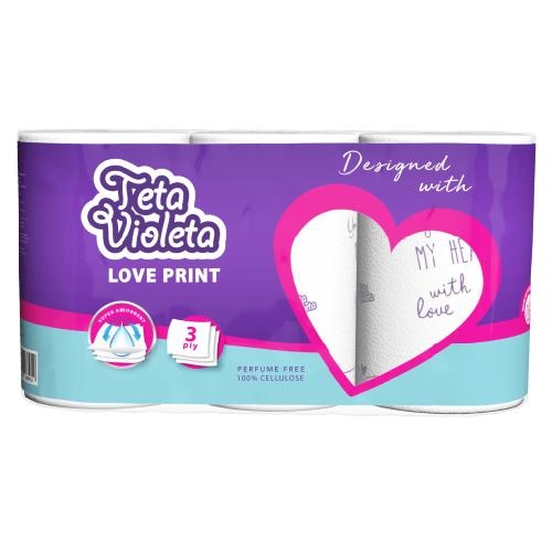 Violeta Papirnate brisače Love 3/1 - Akcija v trgovini E.Leclerc