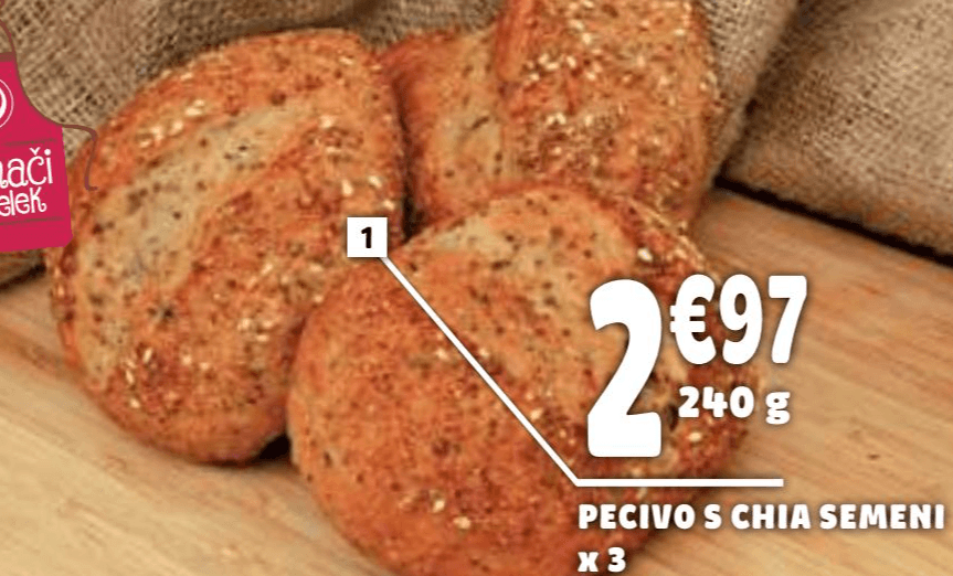 Pecivo s chia semeni 240 g Akcija v trgovini E.Leclerc