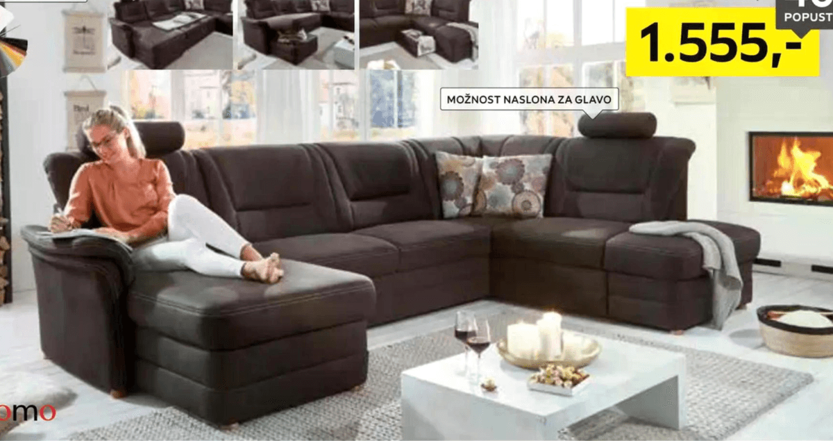 Sedežna garnitura Beldomo - Akcija v trgovini Lesnina