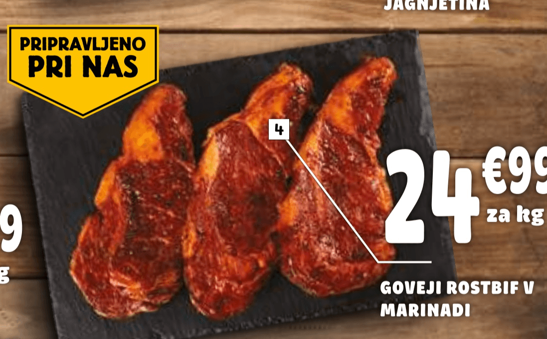 Goveji rostbif v marinadi - Akcija v trgovini E.Leclerc