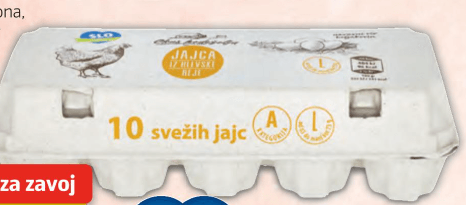 Jajca iz hlevske reje 10 kosov OKUS PODEŽELJA - Akcija v trgovini Hofer