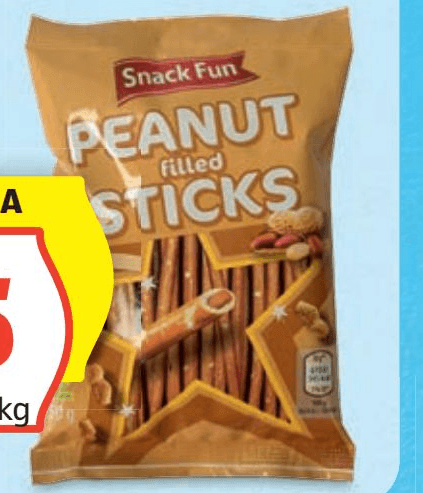 Snack Fun slane palčke z arašidi 150 g Akcija v trgovini Hofer