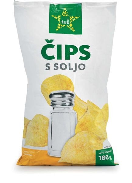 Čips Tuš 150 g; 180 g - Akcija v trgovini Tuš