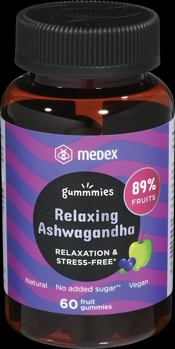 Medex Funkcionalni sadni bonboni Relaxing Ashwagandha 60 kos - Akcija v trgovini Tuš