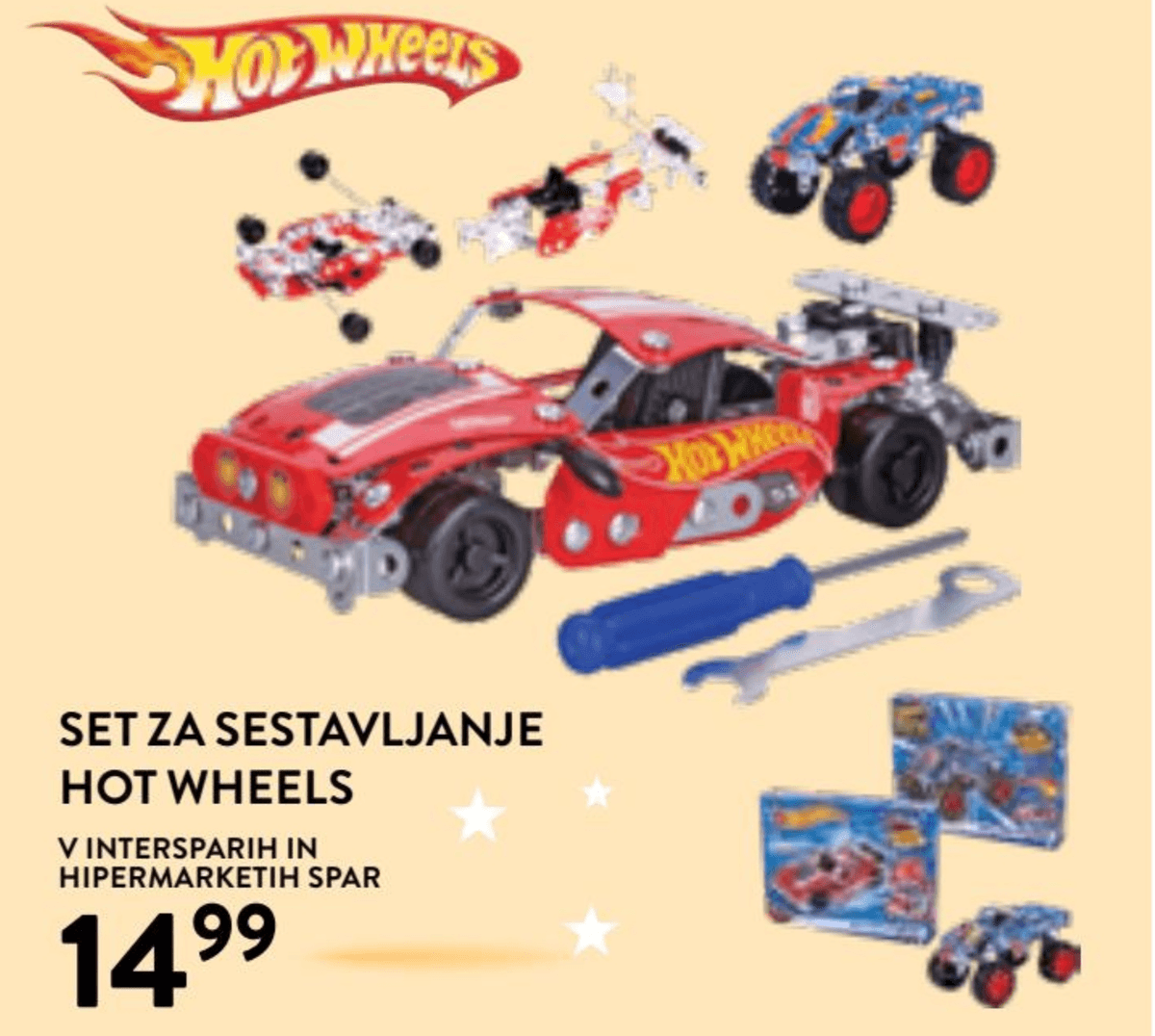 Set za sestavljanje Hot Wheels - Akcija v trgovini Spar