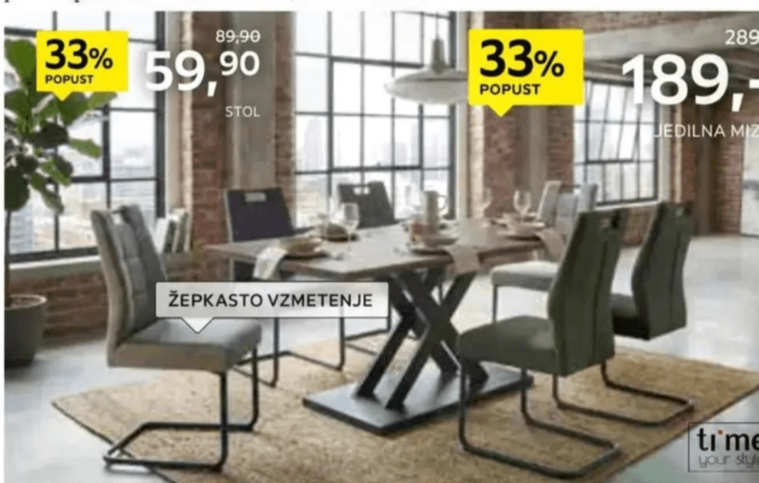 Jedilna miza time your style - Akcija v trgovini Lesnina