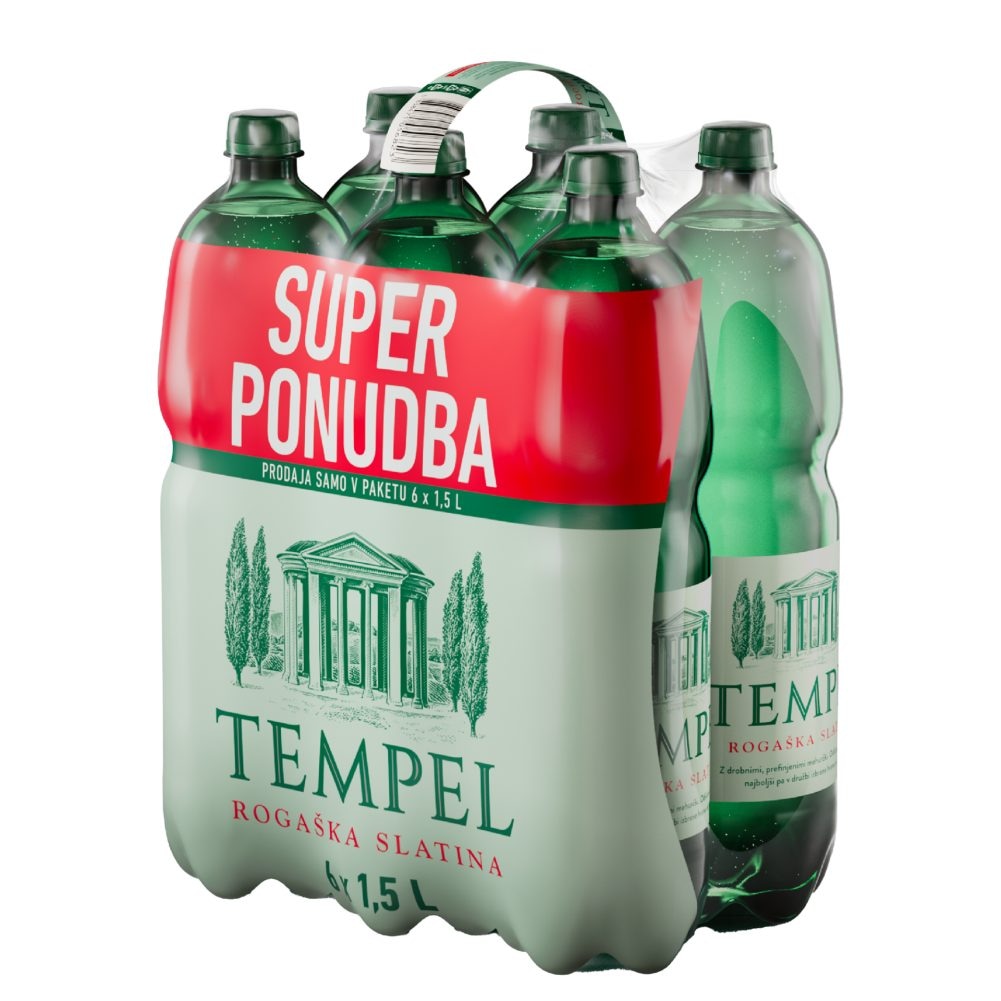 Tempel Gazirana mineralna voda 6 x 1,5 l - Akcija v trgovini Lidl