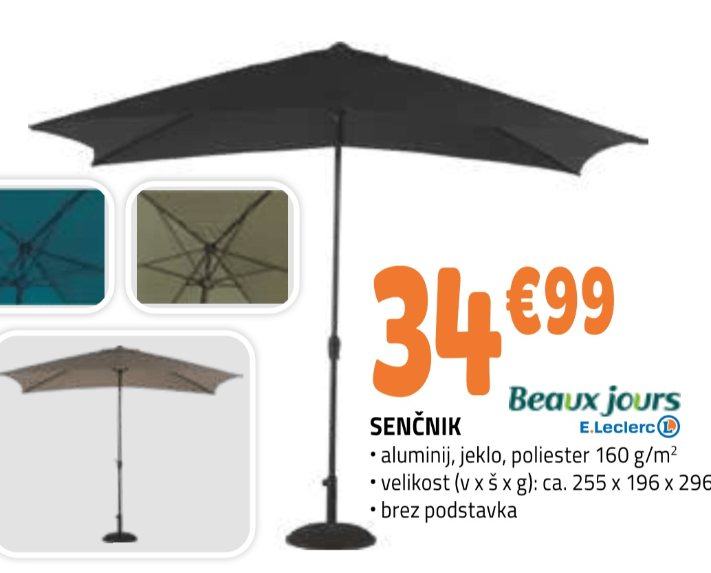 SENČNIK Beaux jours E.Leclerc - Akcija v trgovini E.Leclerc