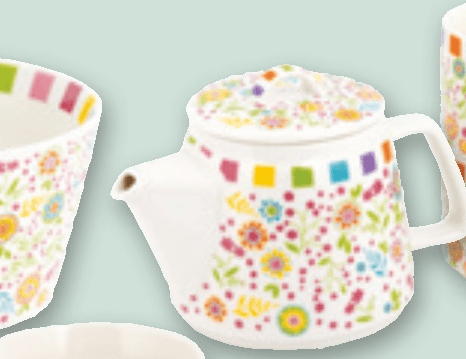 Kolekcija Rajski vrt - set čajnik in dva lončka - Akcija v trgovini Spar