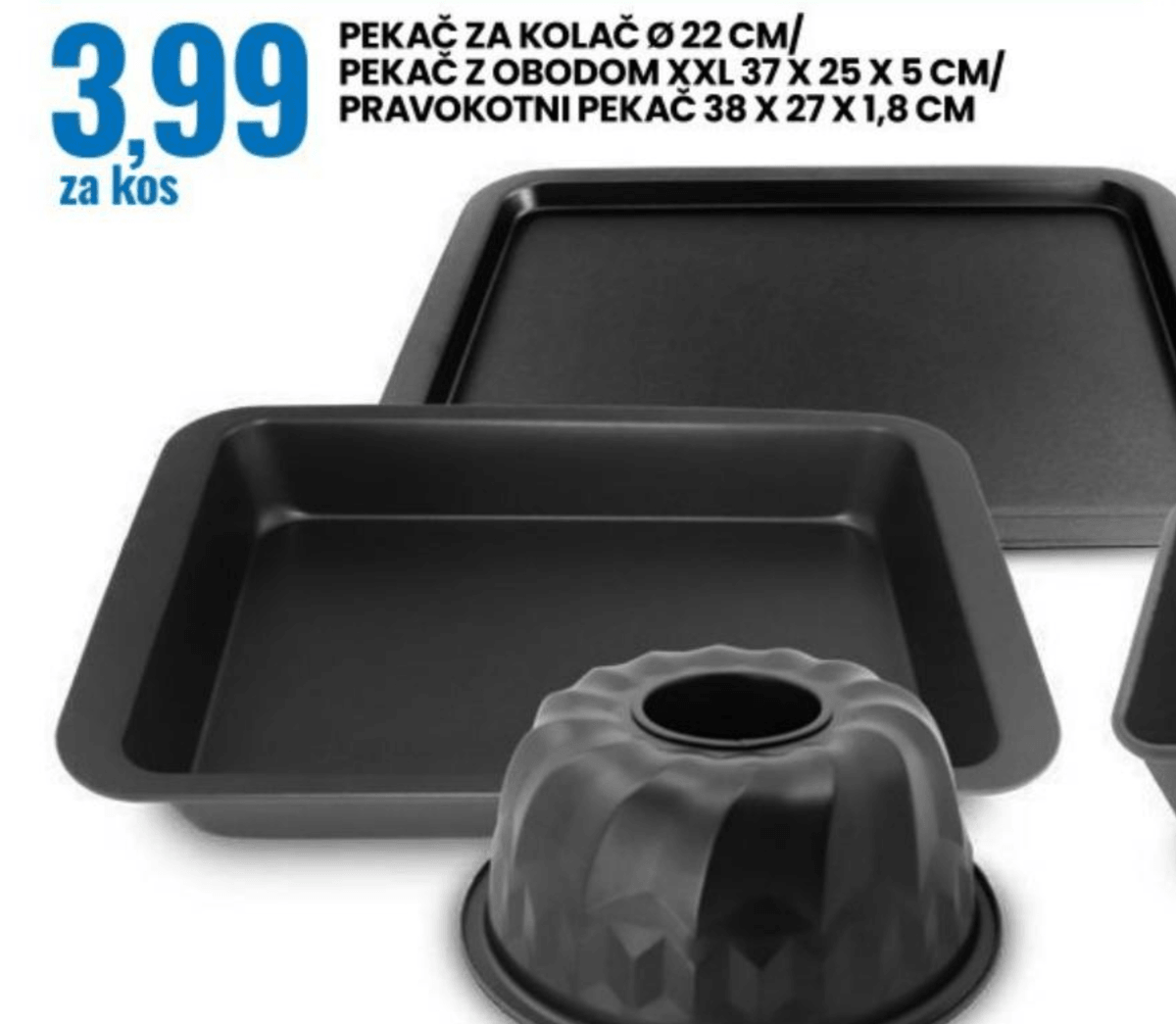 Pekač za kolač / Pekač z obodom XXL / Pravokotni pekač Vicinoate - Akcija v trgovini Eurospin