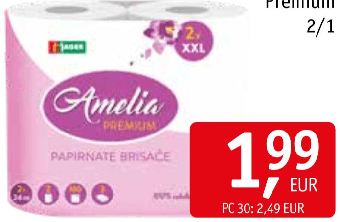 Amelia papirnate brisače 2/1 - Akcija v trgovini Jager