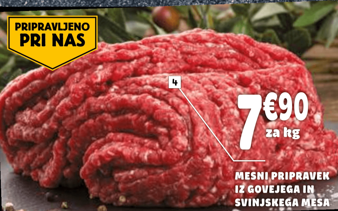 Mesni pripravek iz govejega in svinjskega mesa - Akcija v trgovini E.Leclerc