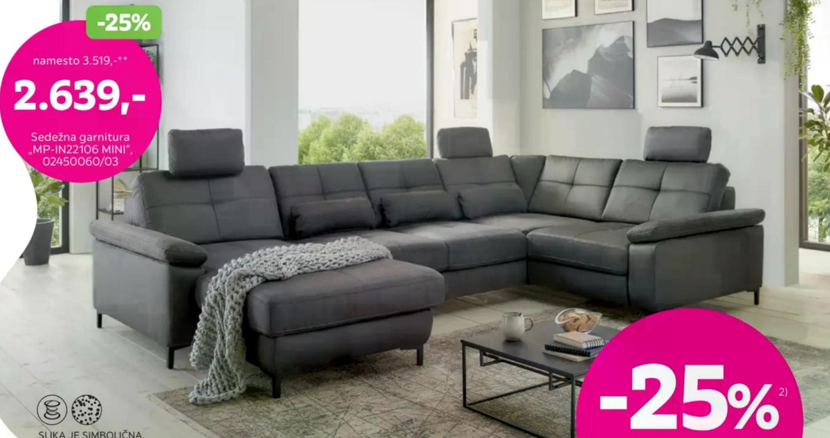 Sedežna garnitura „MP-IN22106 MINI" - Akcija v trgovini Mömax