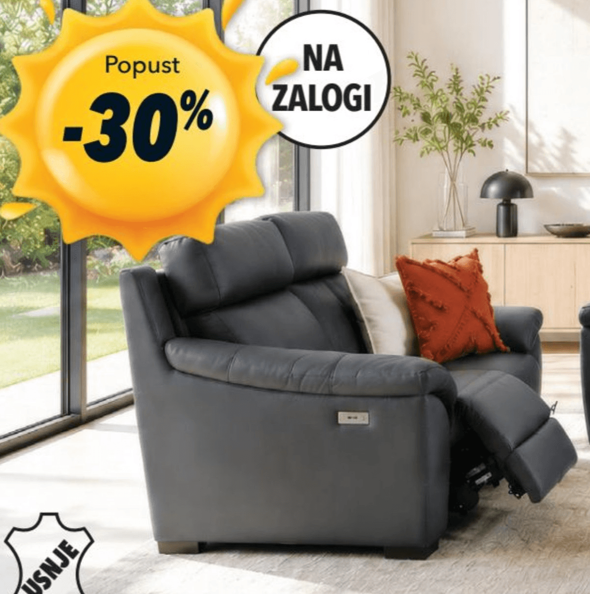 Usnjen fotelj DON Akcija v trgovini Harvey Norman