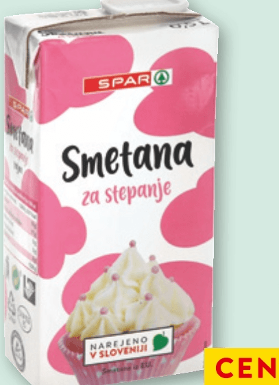 Smetana za stepanje Spar 500 ml - Akcija v trgovini Spar
