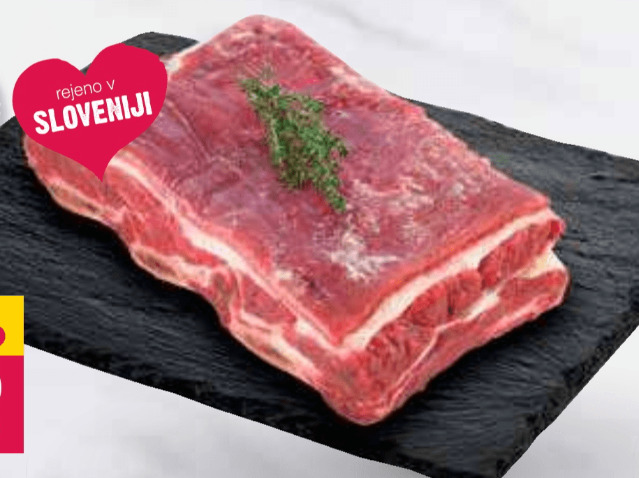 Mlada goveja rebra, prsa in potrebušina - Akcija v trgovini Mercator