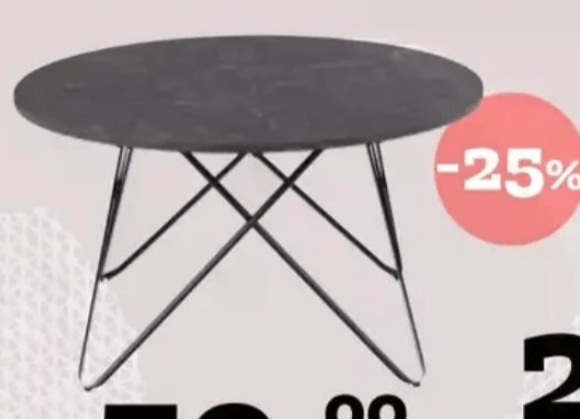Wyre klubska mizica premer 80 cm - Akcija v trgovini Prima