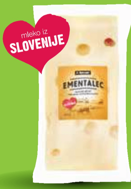 Trdi mastni sir ementalec Mercator 300 g - Akcija v trgovini Mercator