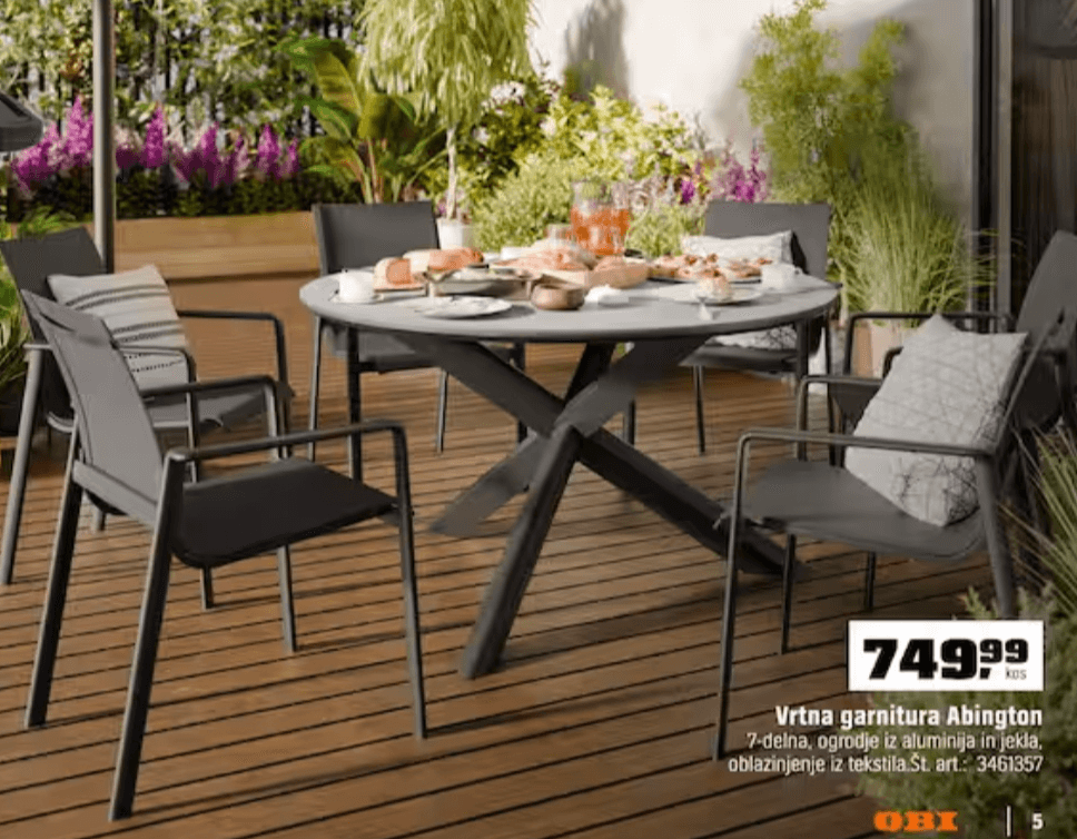 Vrtna garnitura Abington - Akcija v trgovini Obi