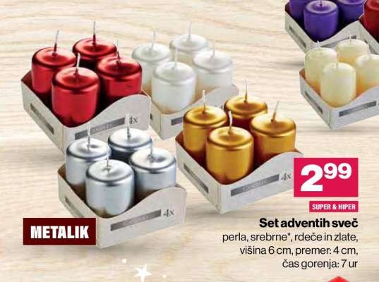 Set adventih sveč - Akcija v trgovini Mercator