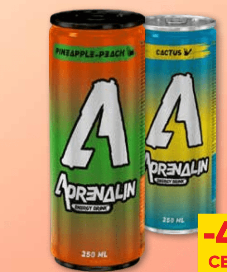 Energijska pijača Adrenalin 0,25 l - Akcija v trgovini Tuš