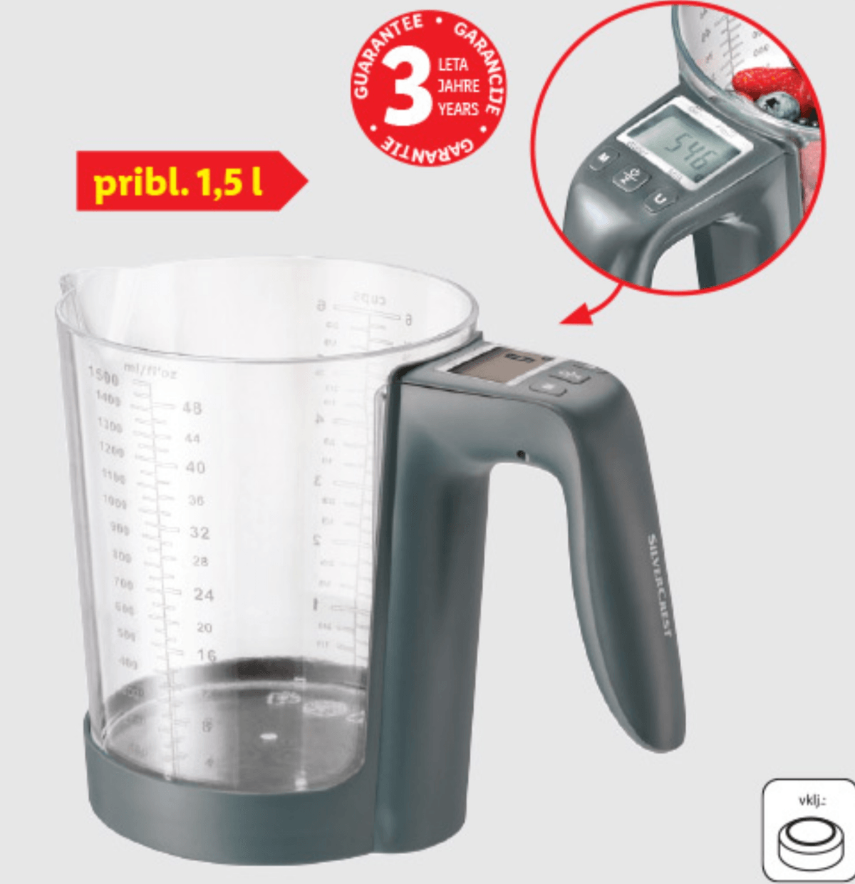 SILVERCREST KITCHEN TOOLS Digitalni merilni lonček pribl. 1,5 l - Akcija v trgovini Lidl