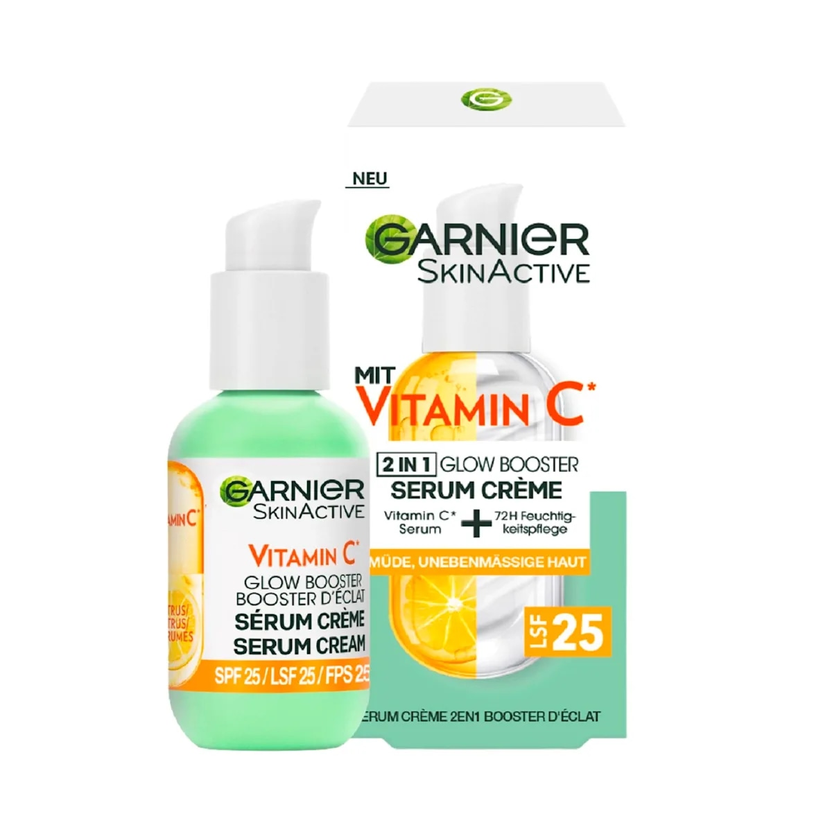 Garnier SkinActive Vitamin C 2 in 1 Glow Booster Serum Crème 25 ml - Akcija v trgovini Mueller