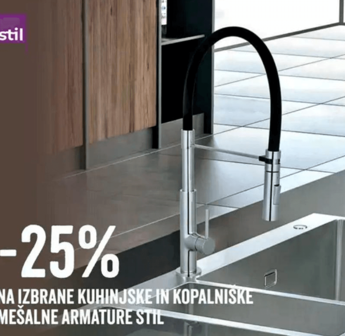 Kuhinjske in kopalniške mešalne armature Stil - Akcija v trgovini Pevex