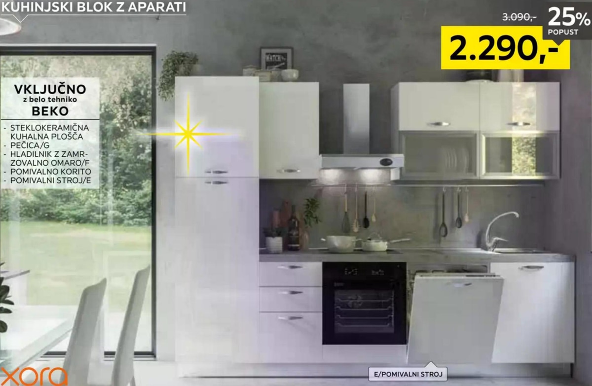 Kuhinjski blok ANITA 285 cm xora - Akcija v trgovini Lesnina