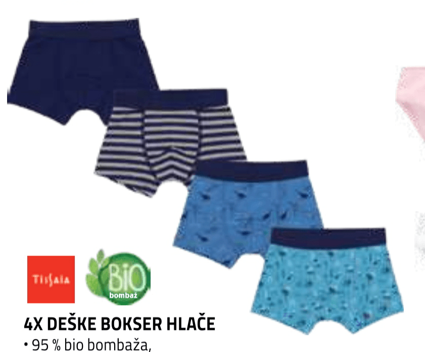 Tisjaia Deške Bokser Hlače 4X - Akcija v trgovini E.Leclerc