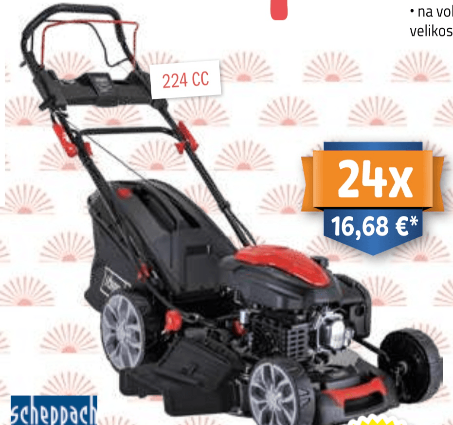 Samohodna bencinska kosilnica PML56-225ES Scheppach - Akcija v trgovini E.Leclerc