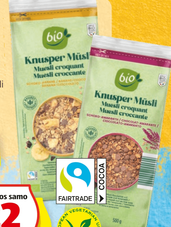 BIO Hrustljavi Müsli 500 g - Akcija v trgovini Hofer