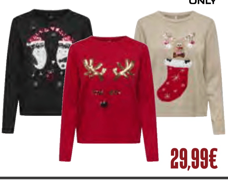 Ženska božična majica Only - Akcija v trgovini Jager