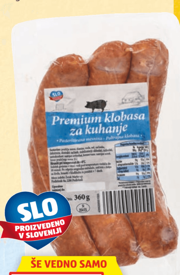 Premium klobasa za kuhanje 360 g - Akcija v trgovini Hofer