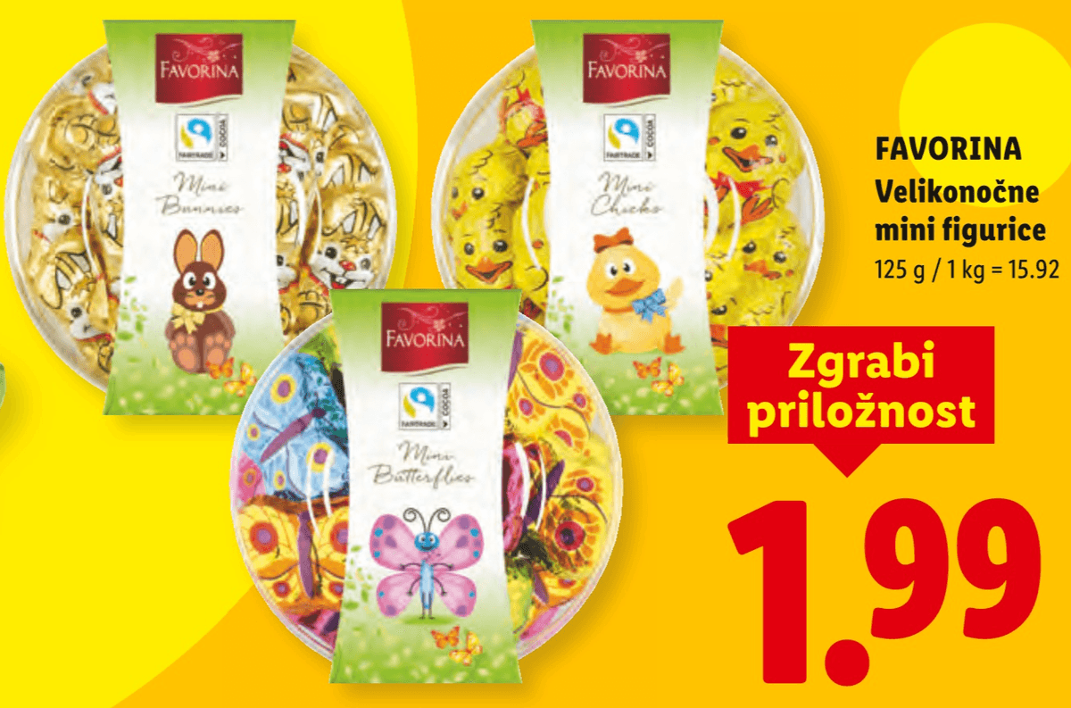FAVORINA Velikonočne mini figurice 125 g - Akcija v trgovini Lidl