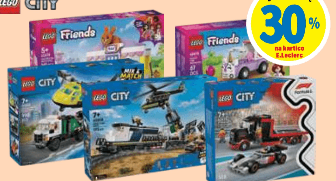 LEGO Vsi izdelki City in Friends - Akcija v trgovini E.Leclerc