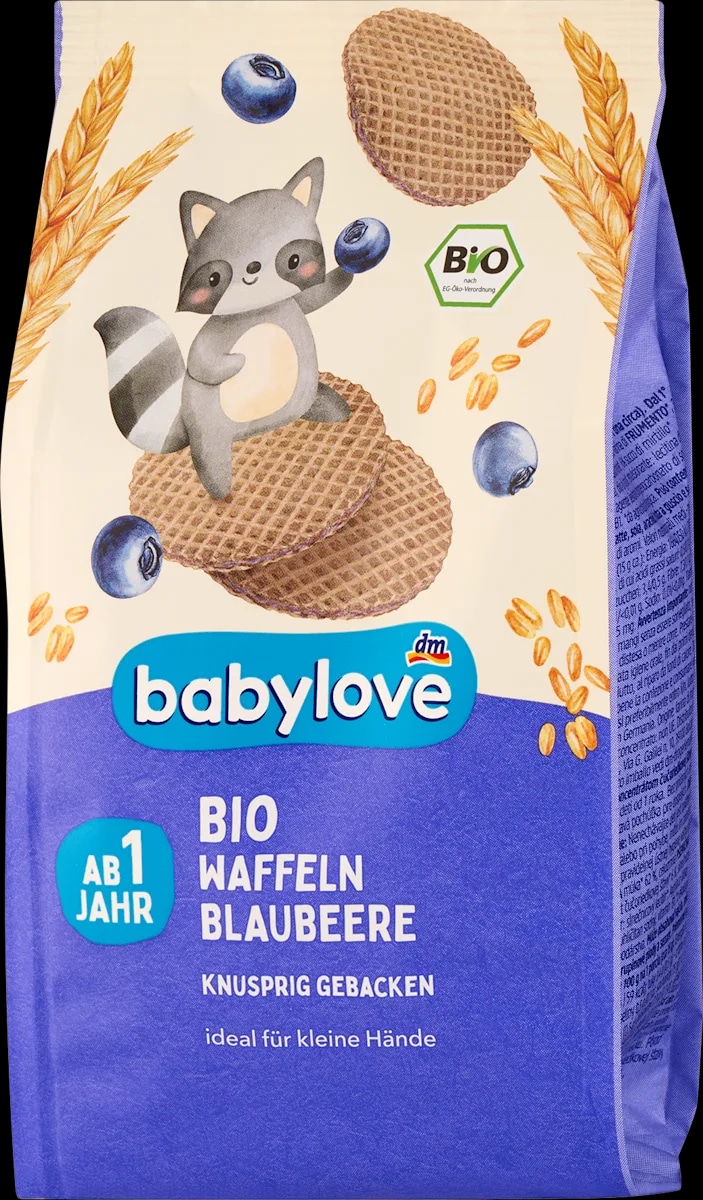 babylove bio vaflji z okusom borovnice 30 g - Akcija v trgovini Dm