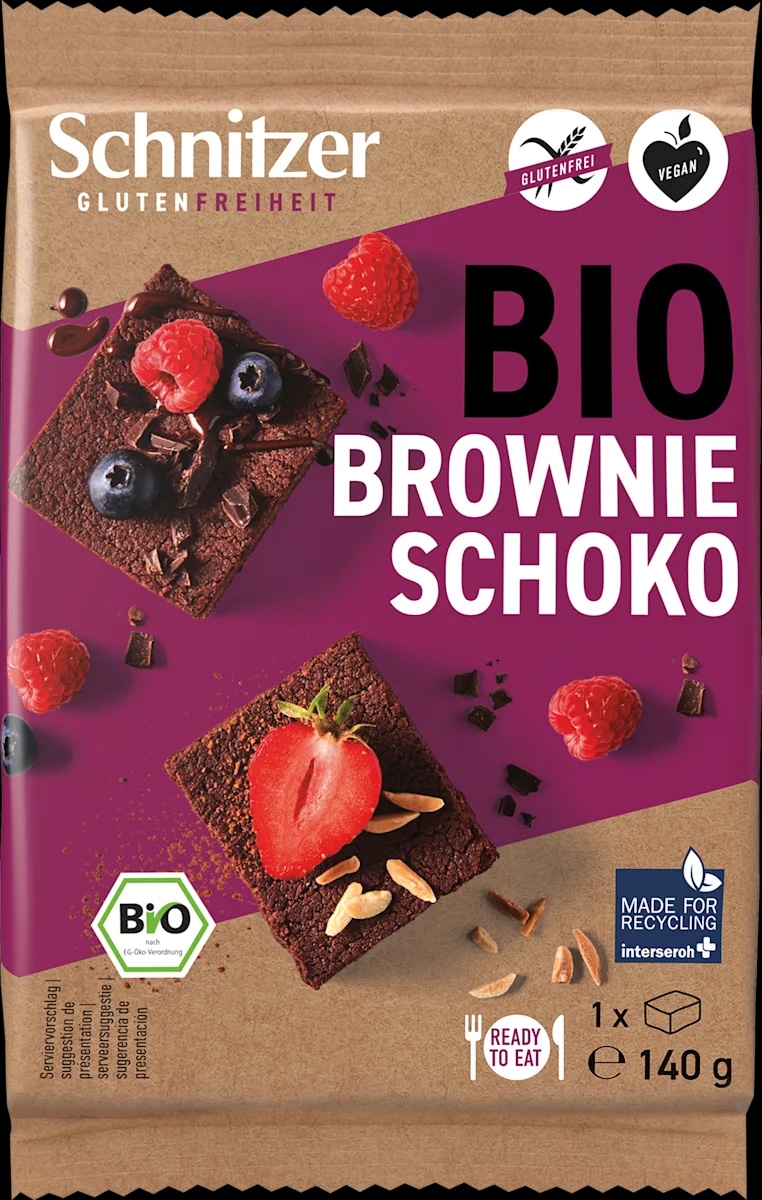 Schnitzer bio brezglutenski čokoladni brownie 140 g - Akcija v trgovini Dm