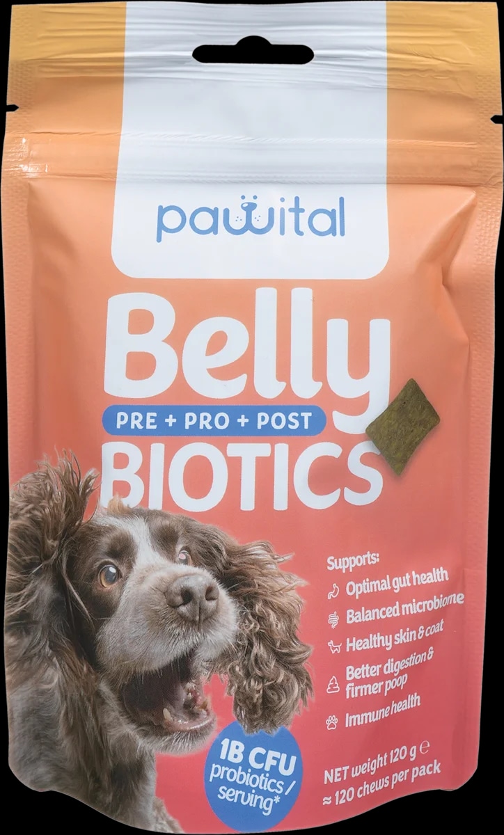 pawital Belly Biotics dopolnilna hrana za pse - prigrizek s piščancem 120 g - Akcija v trgovini Dm