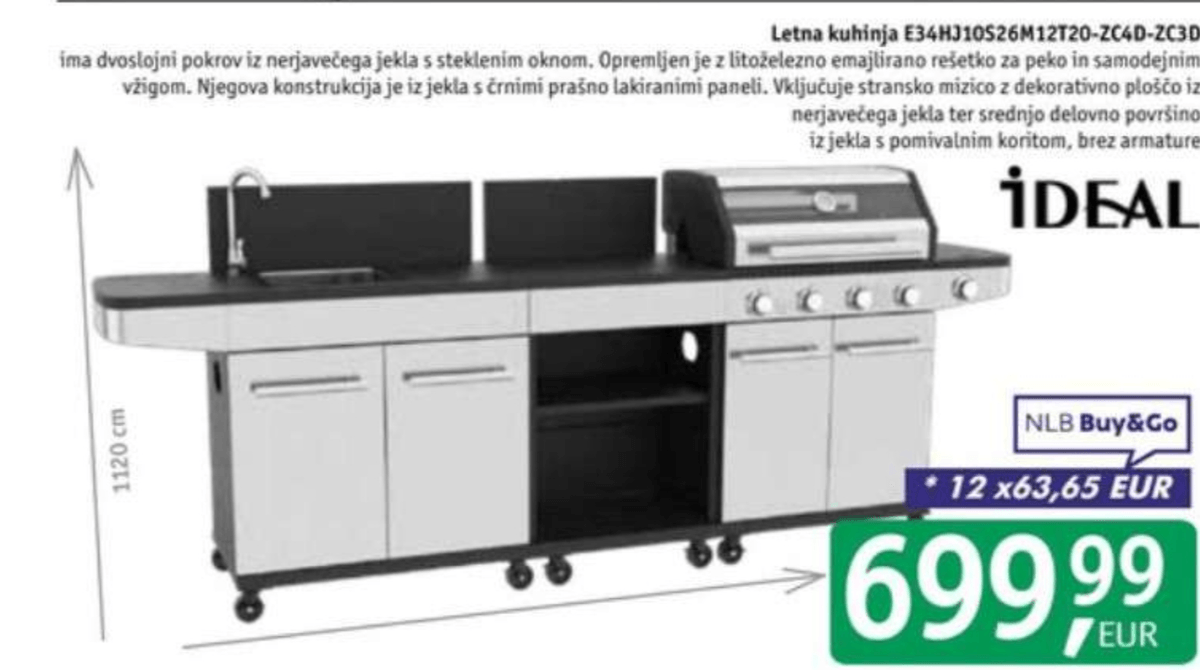 Letna kuhinja Ideal E34HJ10S26M12T20-ZC4D-ZC3D - Akcija v trgovini Jager