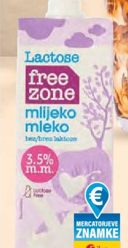 Trajno mleko Free Zone 1 l - Akcija v trgovini Mercator