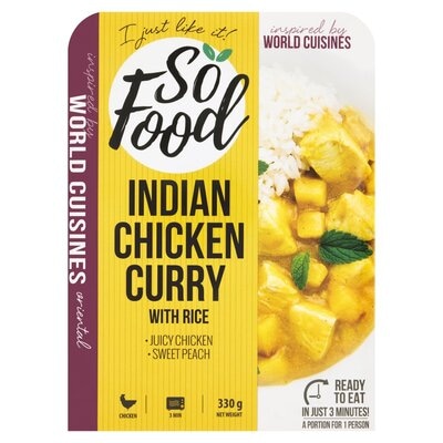 Indian Chicken Curry 330 g So Food - Akcija v trgovini Mercator