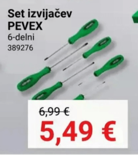 Set izvijačev PEVEX 6-delni - Akcija v trgovini Pevex