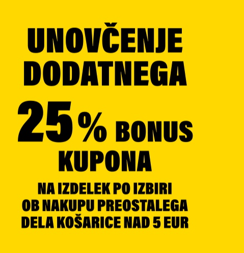 Unovčenje dodatnega 25% bonus kupona - Akcija v trgovini Mercator