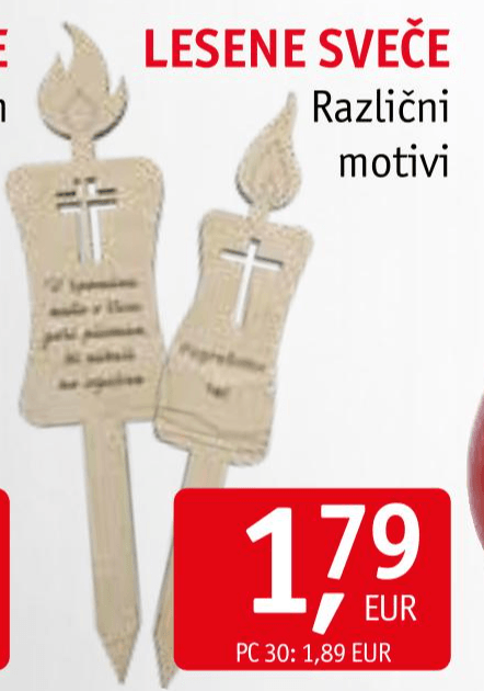Lesene sveče - Akcija v trgovini Jager