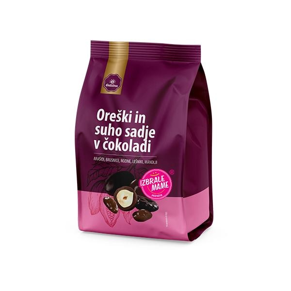 Praznična mešanica oreščkov in suhega sadja v čokoladi Odlično 200 g ali 125 g - Akcija v trgovini Mercator